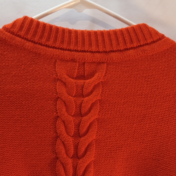 Cabi Mock Neck Cardigan Medium Long Sleeves Orange Botton Down Sweater Preppy - Picture 4 of 15